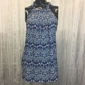 Anne Carson Halter Blouse - Blue & Purple  - L - New withTag